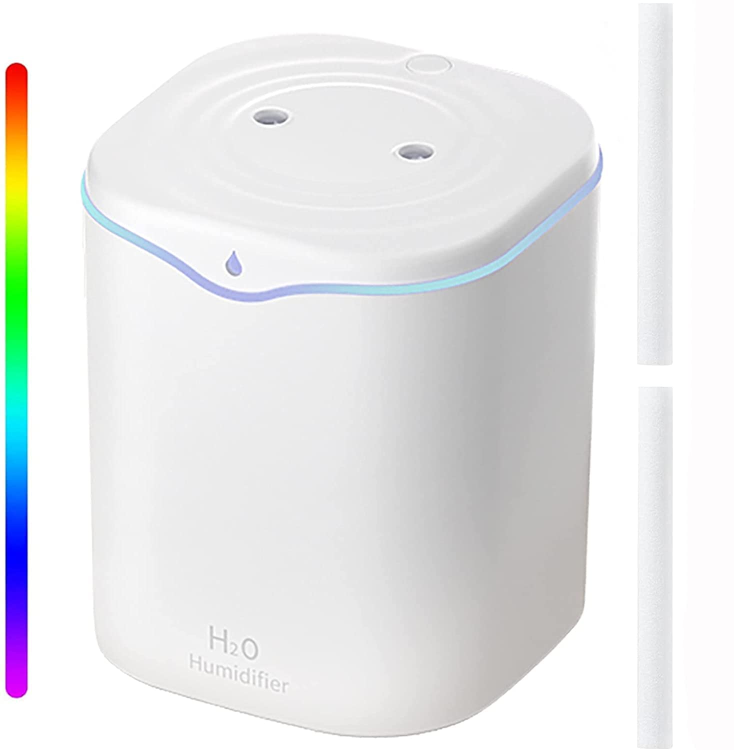 HANNEA Humidifier for Room Moisture 2L 28dB Silent Humidifier for Plants Indoor Household Ultrasonic Cool Mist Humidifier Desktop Humidifier with Double Spray Nozzle 7-Color RGB Night Light Auto Shut-Off HANNEA Humidifier for Room Moisture 2L 28dB Silent Humidifier for Plants Indoor Household Ultrasonic Cool Mist Humidifier Desktop Humidifier with Double Spray Nozzle 7-Color RGB Night Light Auto Shut-Off